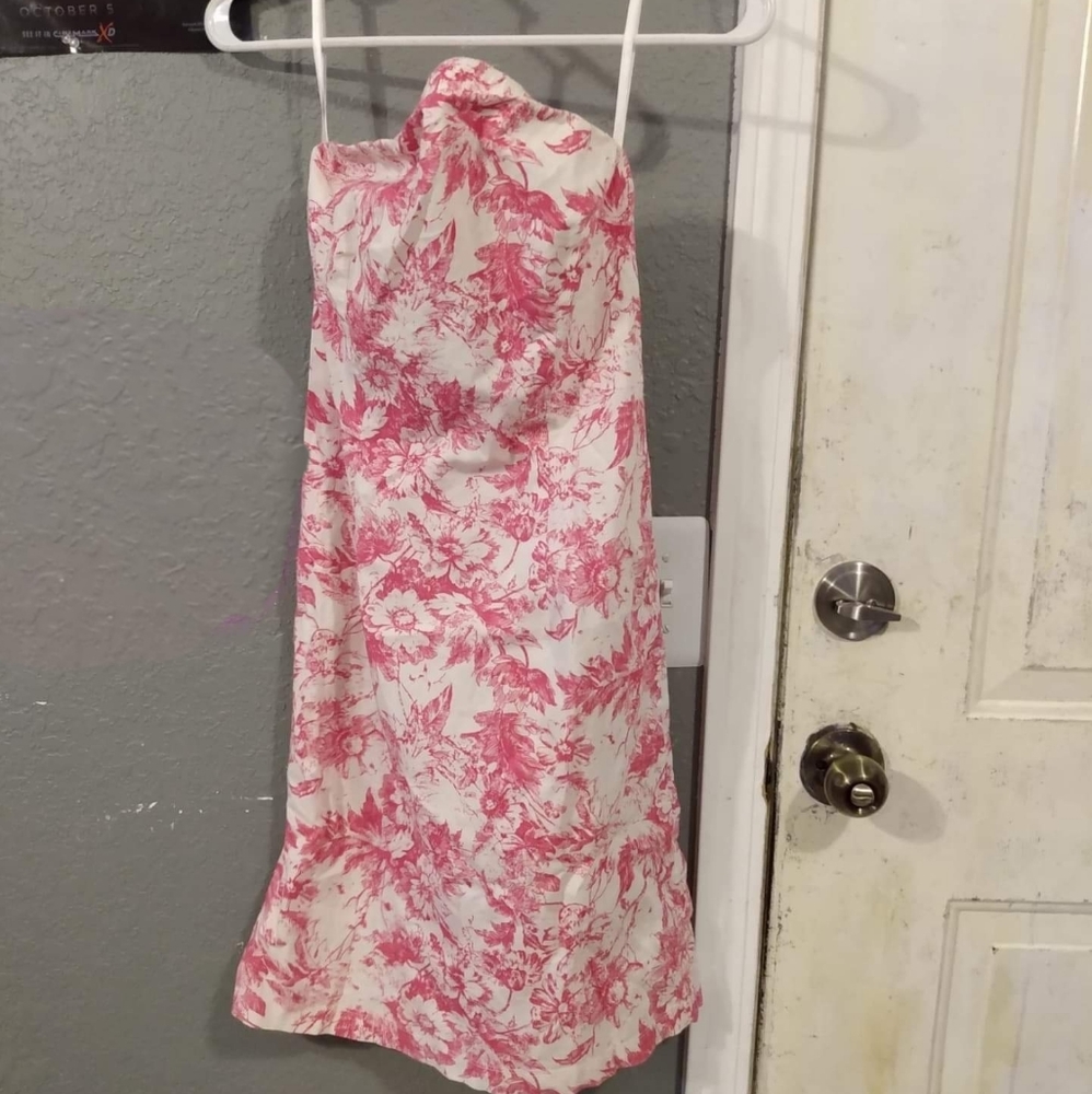 Pink and white dress